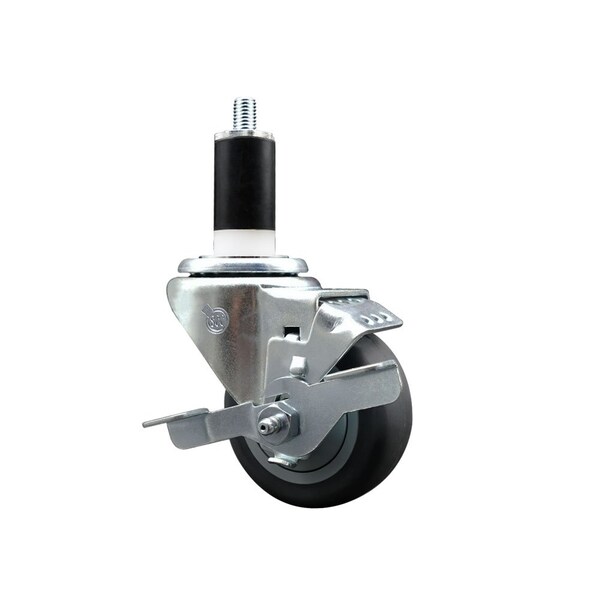 3'' Thermoplastic Rubber Swivel 1-3/8'' Expanding Stem Caster with Brake